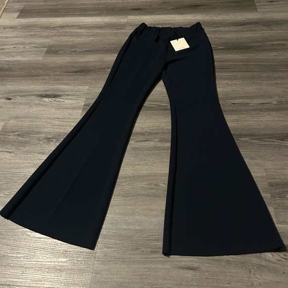 Pants - Elegant dark blue Flared Women's Pants